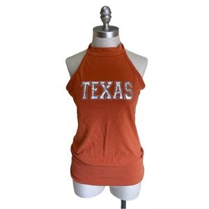 Texas Longhorns Shirt Burnt Orange Women’s Large Halter Top Tailgate Gameday